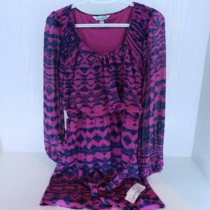 Speechless Dress NWT Med Short Sheer Long Sleeve